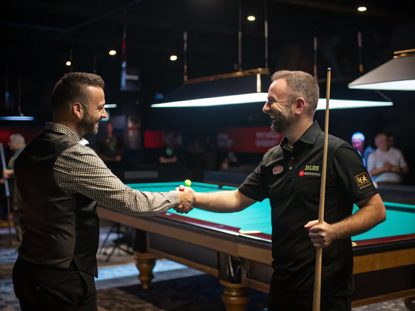 An image showcasing club members participating in a local table tennis tournament, displaying sportsmanship and competitive spirit.